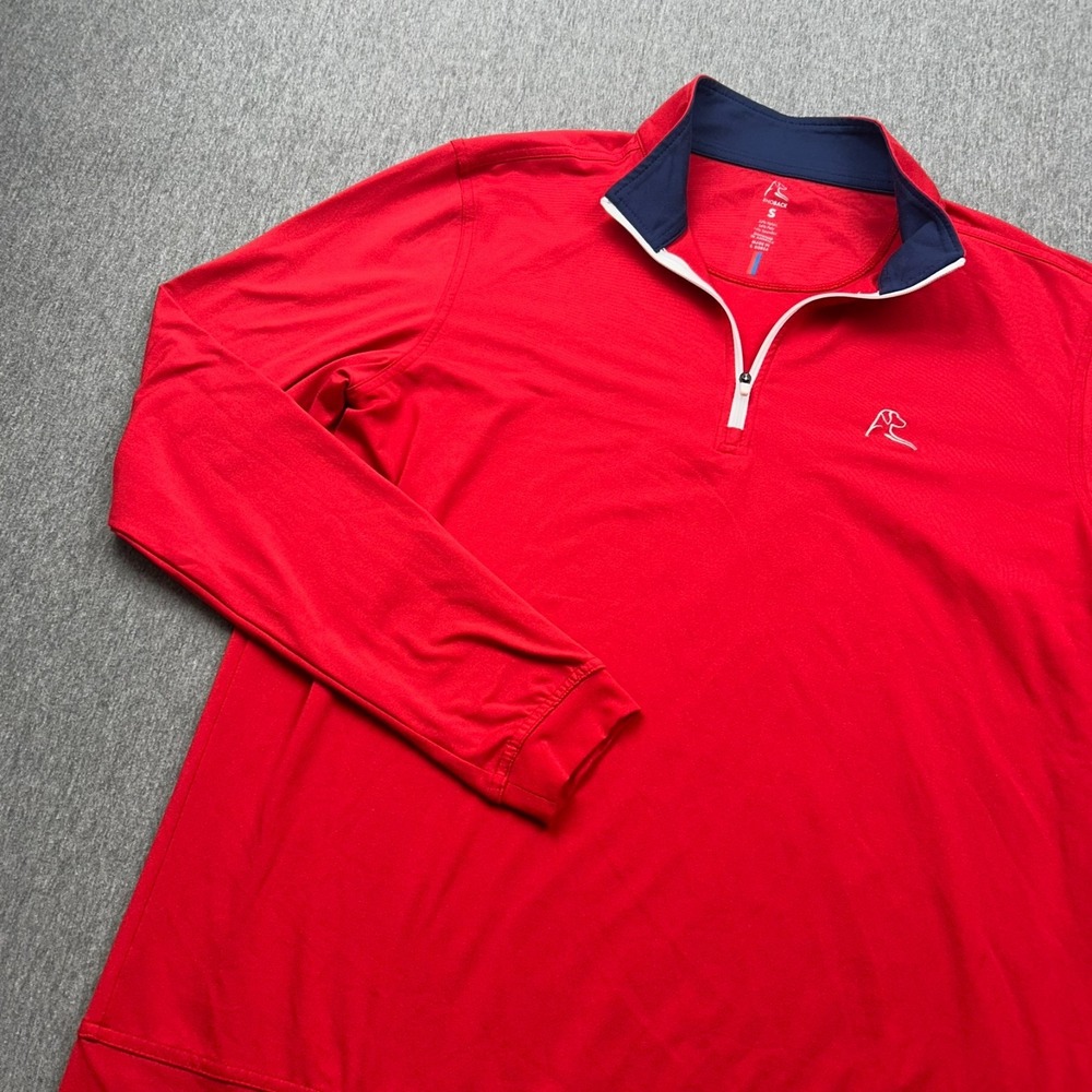 Rhoback Long Sleeve Performance 1/4 Zip Pullover Mens Small Red Golf Activewear